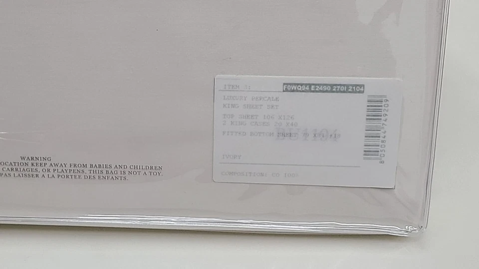 Juego de sábanas Frette Luxury percal King marfil 100 % algodón percal Foto 3 de 4