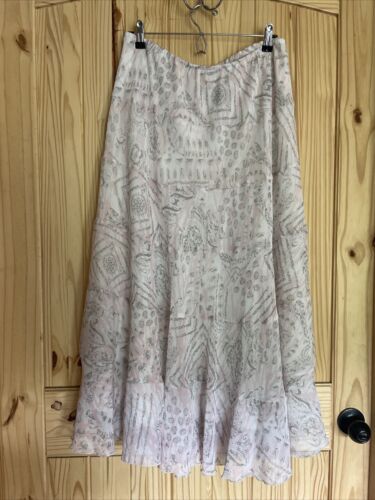 Ruby Rd. women’s skirt size 24W long flowy pink and gray