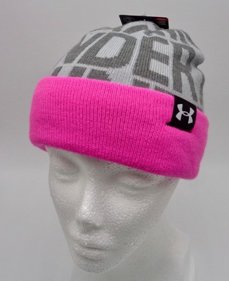 pink under armour beanie