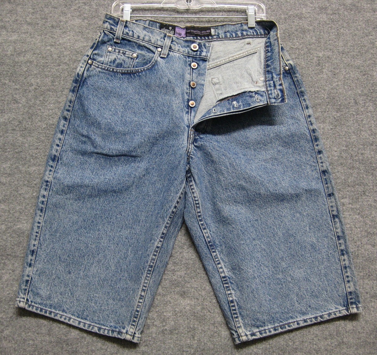 90s Vintage Levi’s Silvertab Baggy Short Vintage Levis Silver Tab Shorts Mens 36 Blue Denim Jorts Baggy 90s