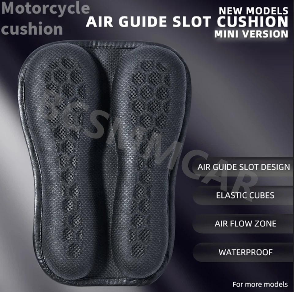 Waterproof Motorcycle TPE Gel Seat Cushion Absorption Pressure Relief Anti Slip - Image 3 of 4