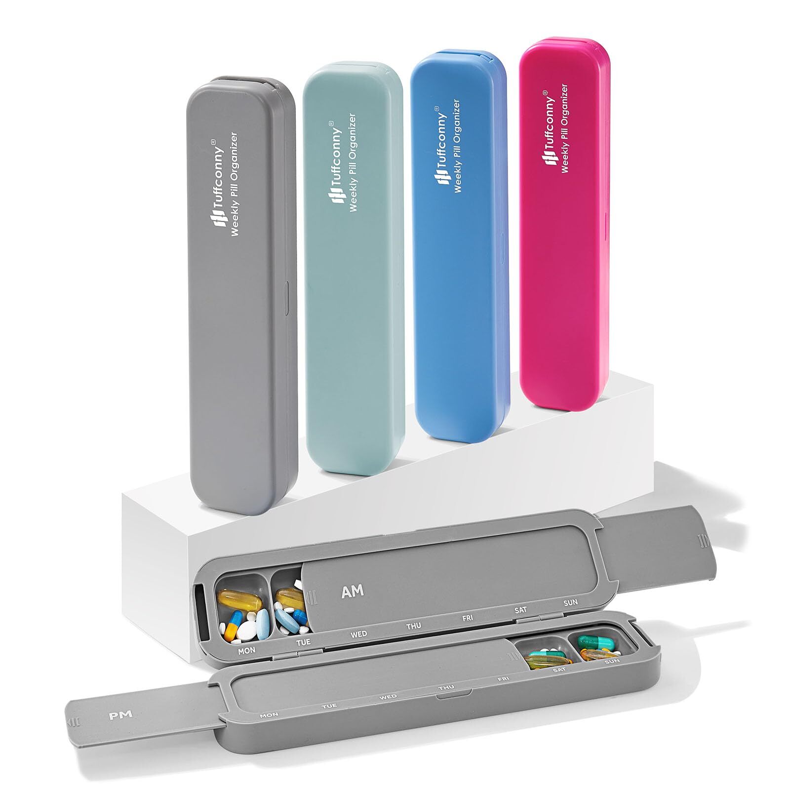 Weekly Pill Organizer - Travel Medicine Organizer, Pill Boxes and Organizer 2...