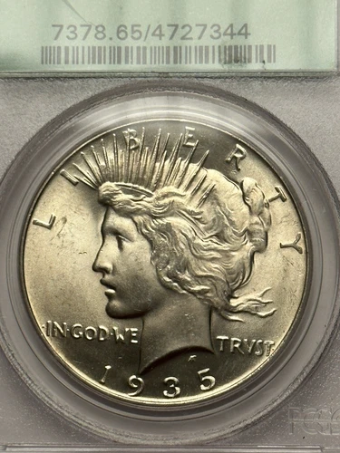 1935 Peace Dollar PCGS MS65 in OGH