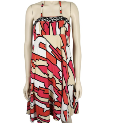 EMILIO PUCCI HOT PINK FUCHSIA WHITE BLACK HALTER SUMMER BEACH DRESS IT 40  US 6 | eBay