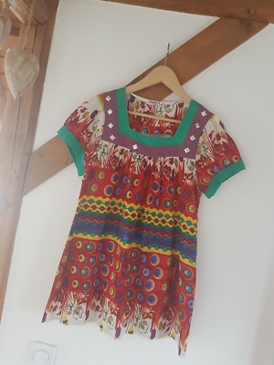 ஐƸ̵̡Ӝ̵̨̄Ʒஐ Farfalla Collection Designe leichte Bluse Kleid Glitzer Gr.M L 40