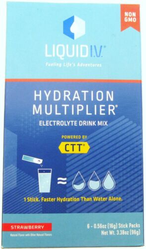 Liquid I.V. ~ Hydration Multiplier ~ Stick Packs ~ Strawberry ~ Drink Mix - Picture 1 of 7