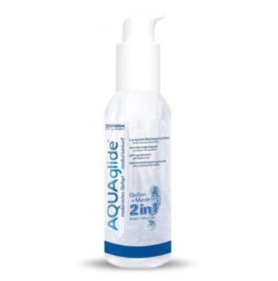 2 X Aquaglide 2 in 1 Clear Lube 125ml Neutral Lubricant Massage Gel Water Based