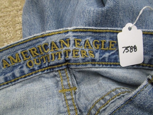 American Eagle Jeans Boys 26x28 Blue Original Straight Youth Kids Light Wash - Picture 10 of 10