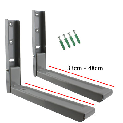 2 UNIVERSAL silber L-förmige Mikrowellenhalterungen Wandhalterung bis 40 kg Halterung