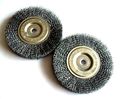 2 PROFESSIONAL 6'' STEEL WIRE WHEEL BRUSHES BENCH GRINDER 5/8 1/2 ARBOR CHIW180