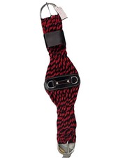 Horse Western 27 Strand Double Weave Two-Tone Red  Black Mohair Roper Cinch