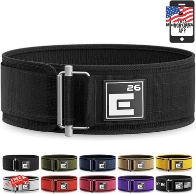 Element 26 Self-Locking Weight Lifting Belt - 4 Inch Olympic Competition Approve