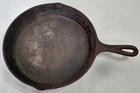 Vintage Lodge 10 1/2" Notched Cast Iron Skillet D2 8SK  Heat Ring USA