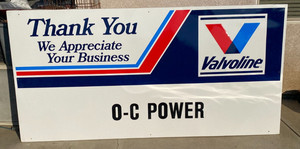 Vintage Large 4'x8' Valvoline Motor Oil O-C Power Dealer Sign Advertising Framed