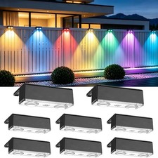 LED Solar Power Fence Lights Outdoor Garden Wall Door Deck Step Stair Decor Lamp