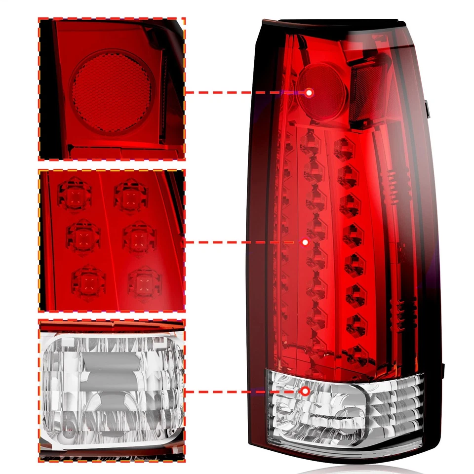 Pair LED Tail Lights For 1988-1998 Chevy Silverado Suburban Tahoe Blazer Yukon - Image 2 of 4