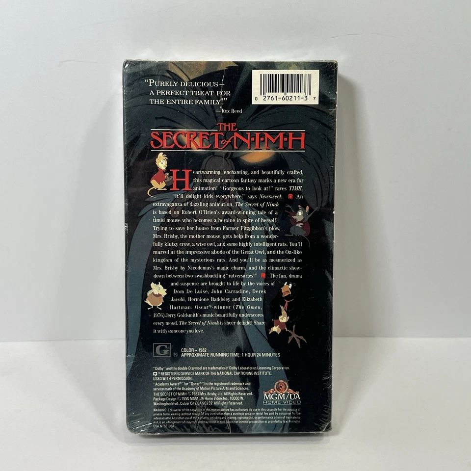 The Secret of NIMH VHS 1982 Don Bluth Animated Cartoon Movie Vintage Classic - Image 3 of 4