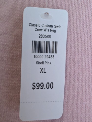 LL Bean Kaschmir hellrosa Pullover Damen XL klassischer Rundhalsausschnitt Strickpullover neu mit Etikett - Bild 4 von 9