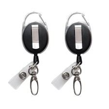 Retractable Badge Reel with Claw Clasp Clip 2-pack