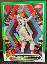 Giannis Antetokounmpo 2023-24 Topps Chrome Green Topps Logo Refractor #15