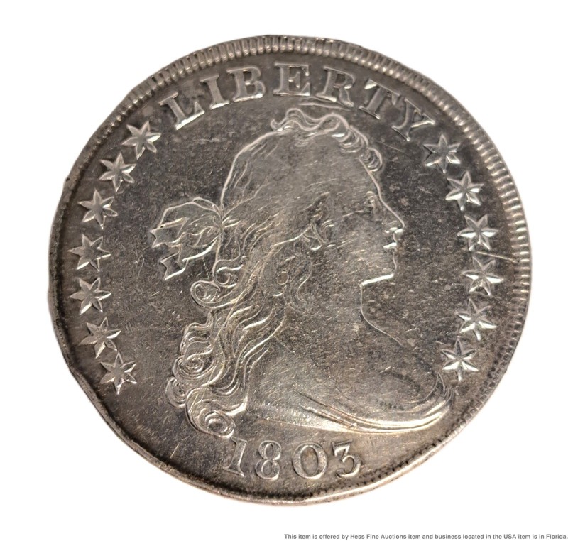 Phenomenal 1803 Draped Bust Dollar Philadelphia Silver Heraldic Eagle Coin