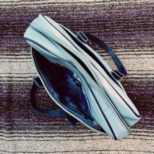 Vintage Roxy Travel Bag Luggage Blue Hawaiian PVC Surf - Picture 13 of 15