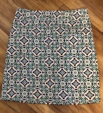 Ann Taylor Skirt Sz 4 Blue Green White