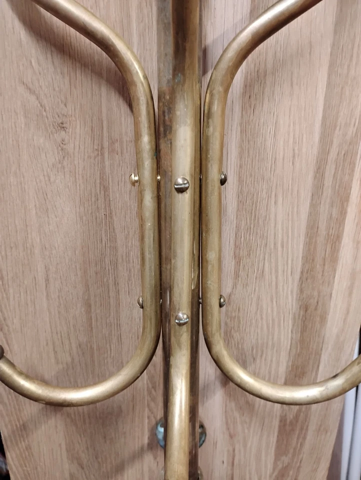 Ganchos para perchero de latón vintage montaje en pared triple brazo 18 pulgadas Foto 3 de 4