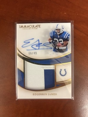 2019 Immaculate Football Edgerrin James Autograph Patch /49 Colts Patch Auto