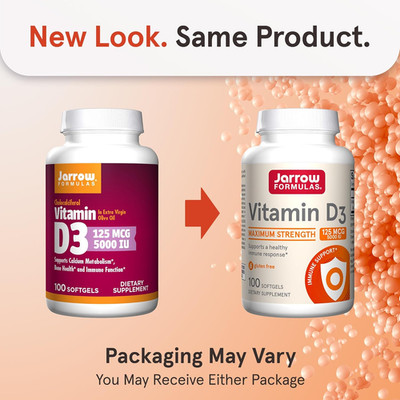 Vitamin D3 125 Mcg (5000 IU) - 100 Servings (Softgels) - Bone Health, Immune ...