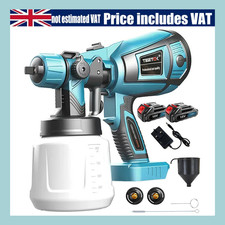 Cordless Electric Paint Sprayer Spray Gun 1000ML with 2 Batteries for Makita
