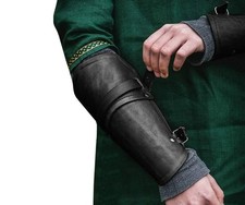Faux Leather Bracers Wristband Wrist Armor Viking Gauntlet Medieval Costume A...