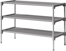 Space-Saving Steel & Non-Woven Shoe Rack for Closets, Garages, and Living Rooms