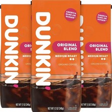Pack Of 3 Dunkin Original Blend Medium Roast Ground Coffee, 12 oz Bag