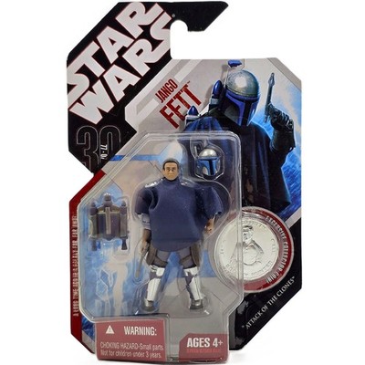 JANGO FETT FIGURE STAR WARS ATTACK OF THE CLONES HASBRO 30 ANNIVERSARY OVP AOTC