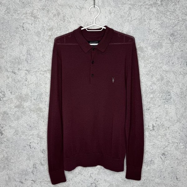 Men AllSaints Sweater Burgundy 38 / M / 46 #4VSO