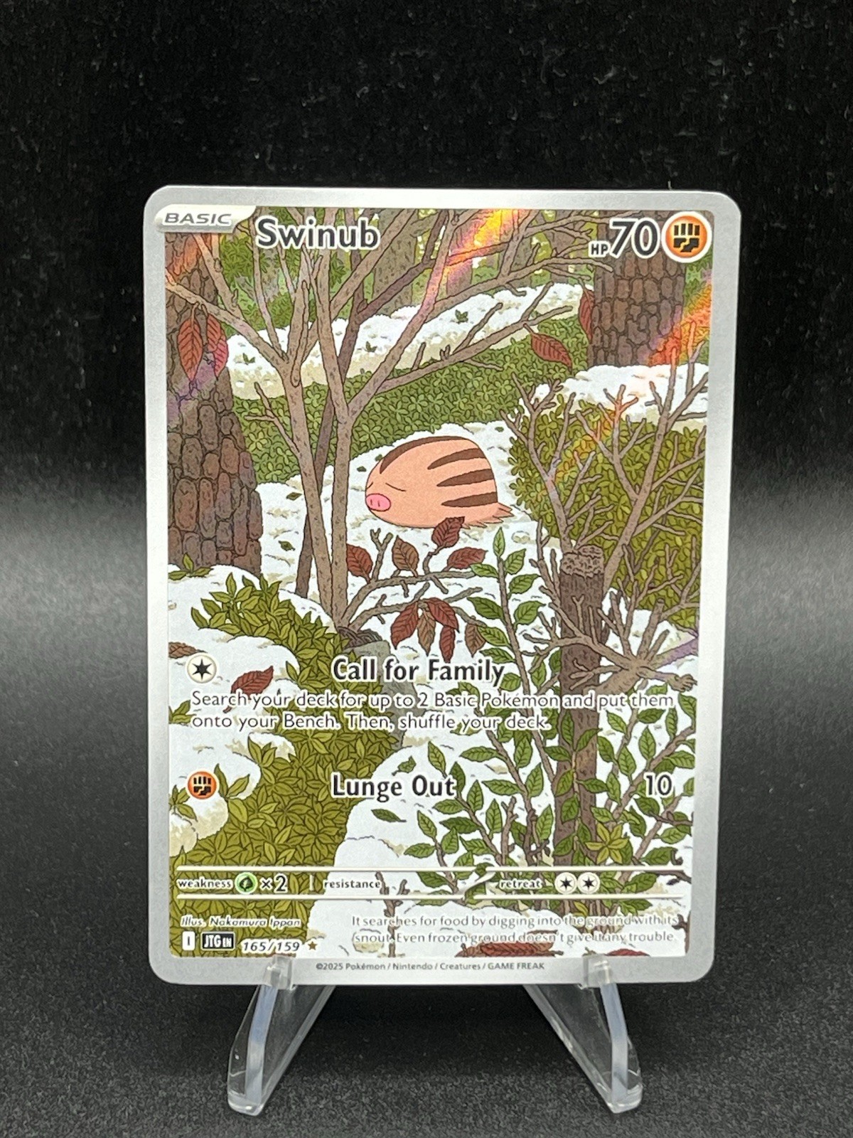 Pokemon TCG Swinub 165/159 2025 Journey Together Illustration Rare Card NM