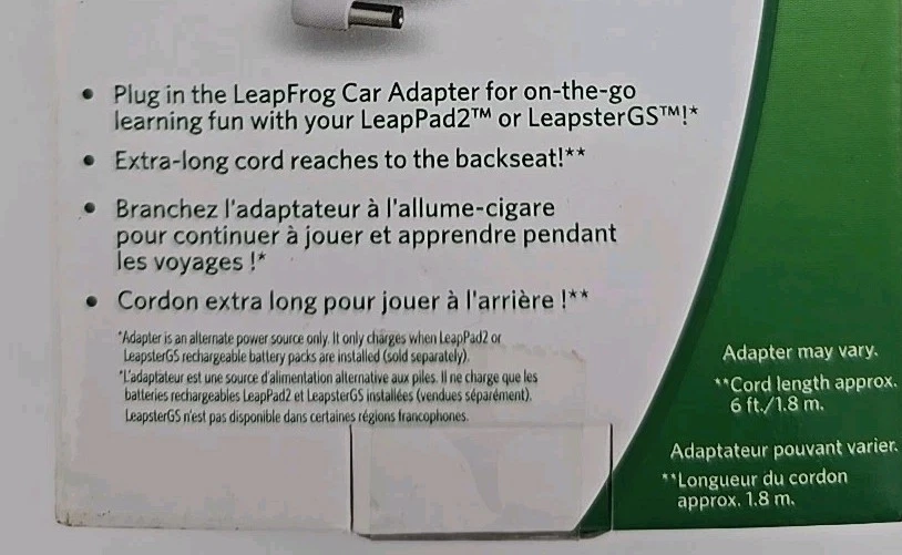 Adaptador de coche Leap Frog funciona con Leap Pad/2 Leapster GS encendido continuo TheGO Foto 4 de 4