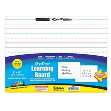 BAZIC Dry Erase Lap Board 9"x12"  Marker, Double Sided Primary Ruled  Blank...
