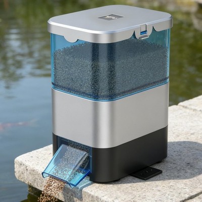 Pawfly Large Capacity Pond Fish Feeder 2.8L Timer Battery