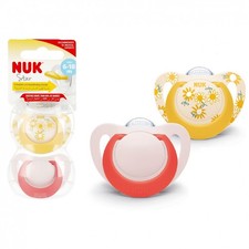 4008600440376 NUK Smoczek uspokajaj cy lateksowy 6-18m Star ty/czerwony 10734