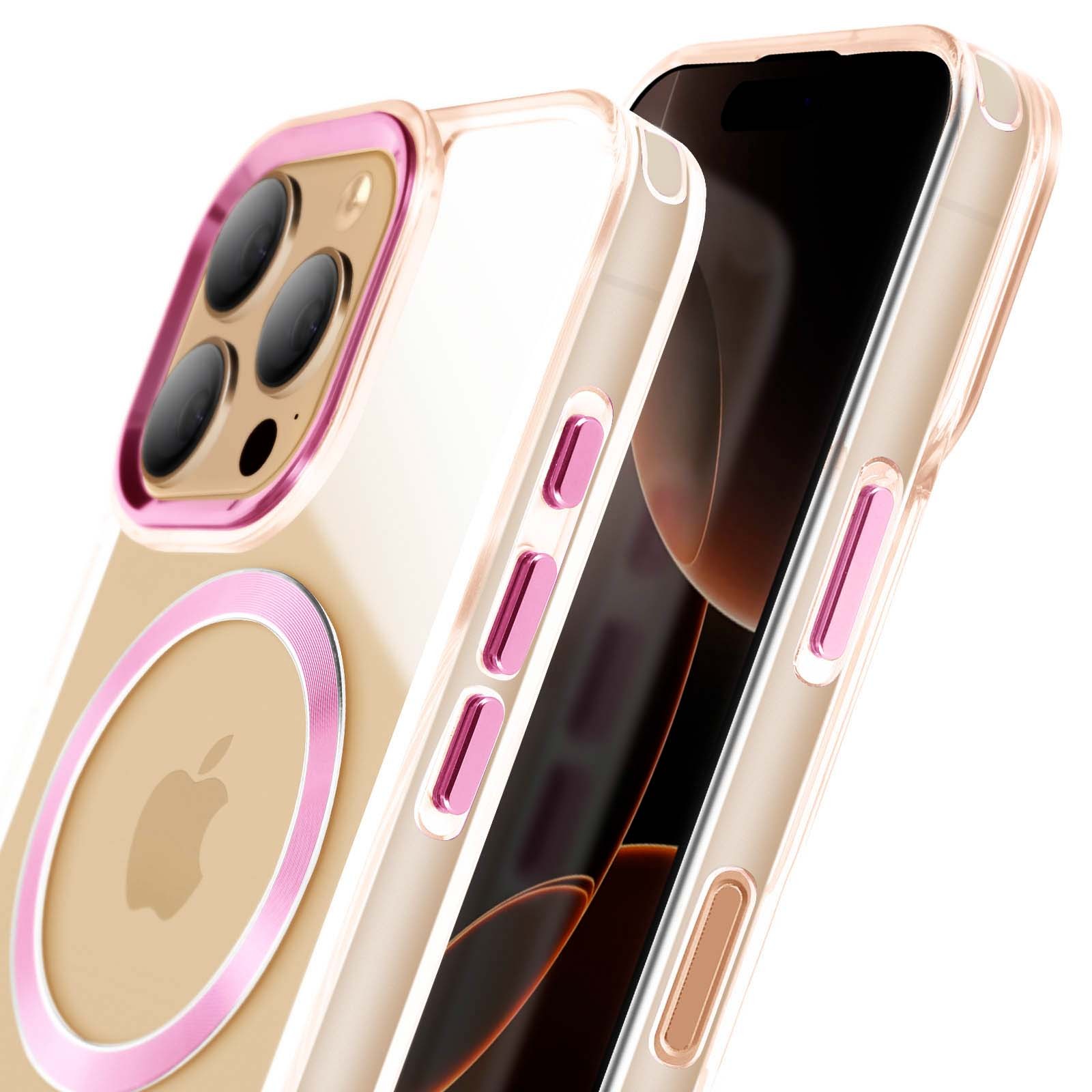 Coque iPhone 16 Pro Max antichoc transparente fine rose champagne - 4
