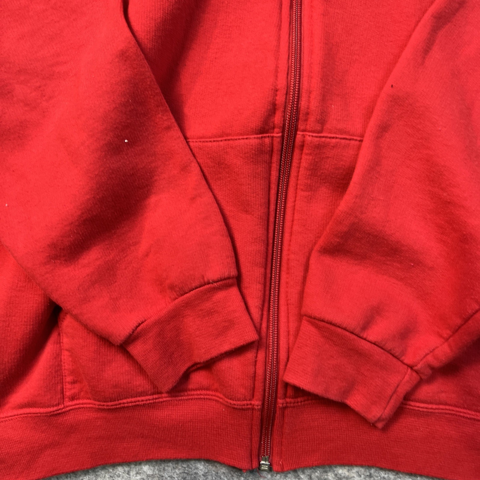 Unbranded Men’s Red Pull Over Basic Essential Zip… - image 2