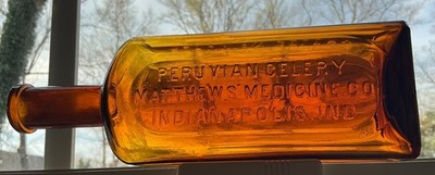 INDIANAPOLIS, IND. PERUVIAN CELERY, MATTHEWS  MEDICINE, BEAUTIFUL AMBER EXAMPLE!
