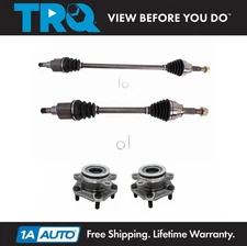 TRQ Front Complete CV Axle Shaft Wheel Bearing Kit 4pc for 13-19 Sentra 1.8L AT