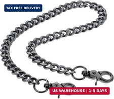 Xthrotsenk Black Wallet Chain for Men Women, Heavy Duty Stainless Steel Pocket K