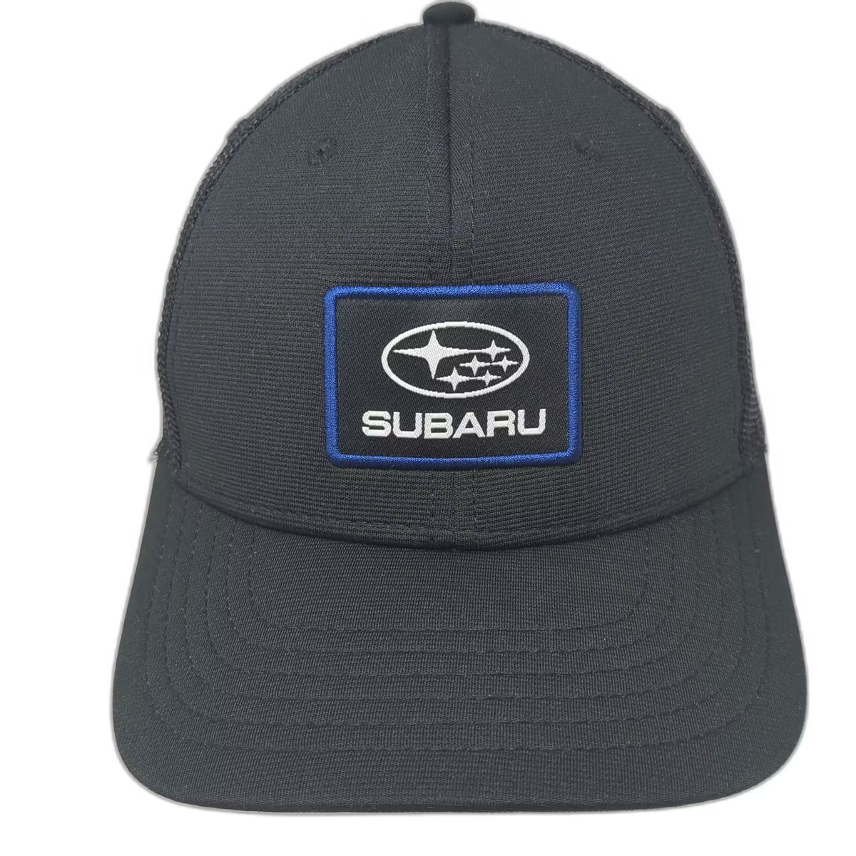 Subaru Trucker Hat Black Blue Mesh Back Snapback OS Adjustable