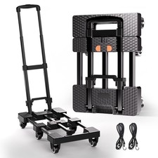 Folding Hand Truck 500lbs, Portable Heavy Duty Dolly Cart, 6 Wheels Collapsib...