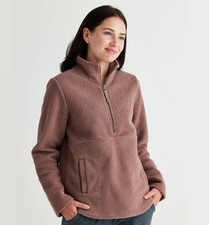 Free Fly Bamboo Sherpa Fleece Half Zip Women's Sweater, Canyon, Large