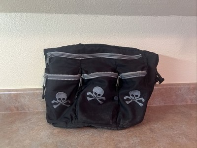Diaper Dude Men s Diaper/Messenger Bag Skull/bones USED Stained